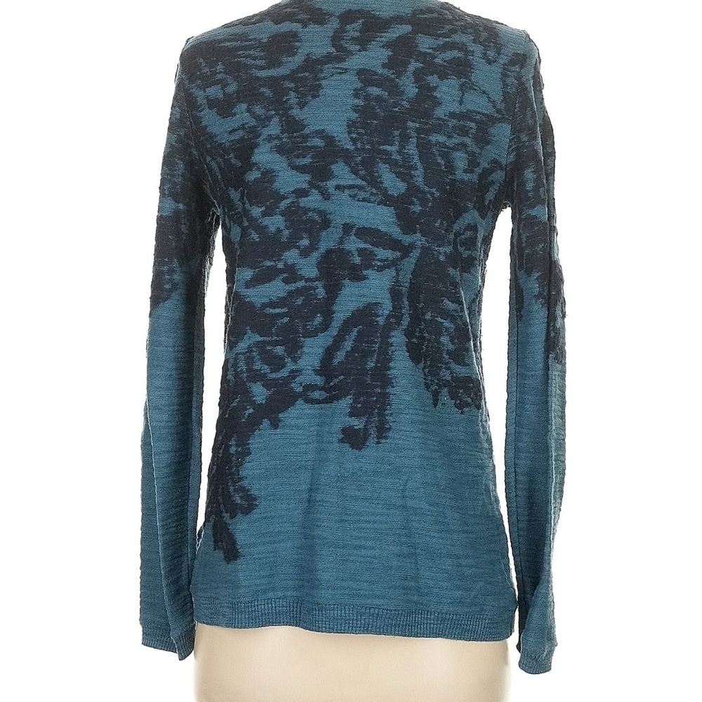 Moth Teal Cardigan with Navy Floral Design - Picture 2 of 6